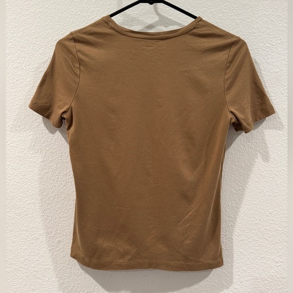 Banana Republic Luxe Touch 100% Cotton Tan Short Sleeve Crewneck T-Shirt XSP - Picture 5 of 10